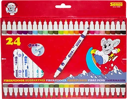 Fiberpennor Dubbelspets 24-pack