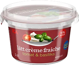 Crème fraiche Lätt Tomat & Basilika 11% 2dl ICA
