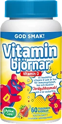 Vitamin Björnar D-vitamin Jordgubb 60-p Active Care