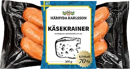 Kryddkorv Käsekrainer med Emmentalerost 70% Kötthalt 300g Härryda Karlsson