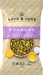 Edamame Rostade Havssalt & Olivolja 100g Dave & Jon's