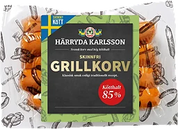 Grillkorv Skinnfri 85% Kötthalt 400g Härryda Karlsson