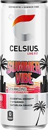 Summer Vibe Raspberry Peach Energidryck Burk