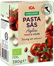 Pastasås tomat  & vitlök Ekologisk 390g ICA