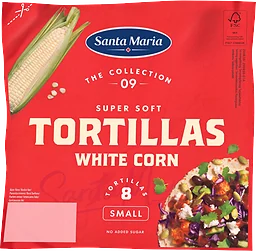 Tortilla White Corn Small 8-p Santa Maria
