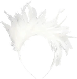 Diadem m fjädrar vit Festive
