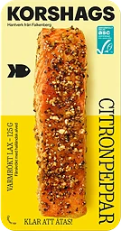 Laxfilé Färsk Varmrökt Citronpeppar 125g Miljömärkt Korshags