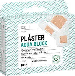 Plåster Aqua block 20-p ICA Hjärtat