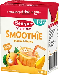 Smoothie Banan & mango Från 12m 200ml Semper