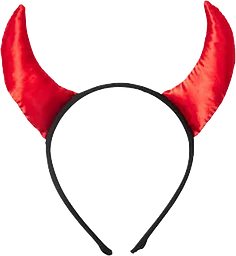 Diadem 20cm, svart med röda horn Festive