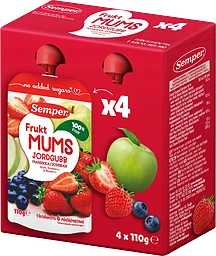 Barnmat Fruktmums jordgubb 6m 4-p 440g Semper
