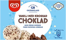 Glass Vanilj krossad choklad 500ml GB Gräddglass