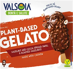 Gelato Cashew med hasselnötskräm vegan 3-p Valsoia