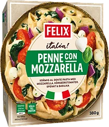Penne con mozzarella Fryst