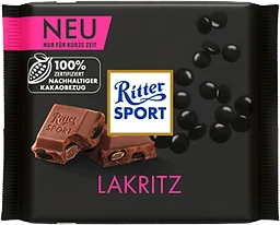 Chokladkaka Lakrits Mjölkchoklad 100g Ritter