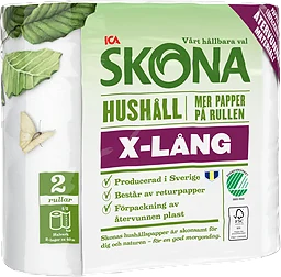 Hushållspapper X-lång 2-p ICA Skona