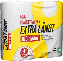 Toalettpapper Extra långt 100m 4 Styck ICA