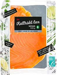Lax kallrökt skivad 100g Miljömärkt ICA