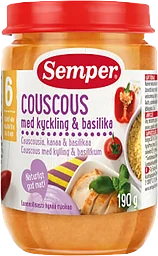 Couscous med kyckling & basilika Från 6m 190g Semper