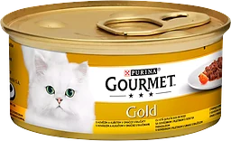 Kattmat Oxkött och kyckling i sås Gourmet