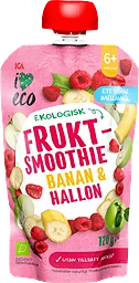 Fruktsmoothie Banan & hallon 6m 120g ICA I love eco
