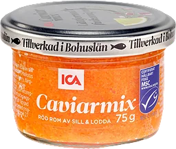 Caviarmix röd rom av sill och lodda 75g ICA