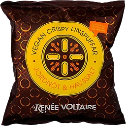 Snacks Vegan Crispy Linspuffar Jordnöt & Havssalt 60g Renée Voltaire