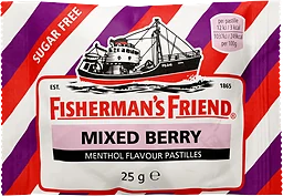 Halstablett Mixed Berry Sockerfri 25g Fishermans
