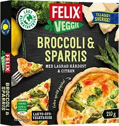 Färdigmat Paj Veggie Broccoli & sparrris Fryst 210g Felix
