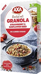 Granola Jordgubb & Solrosfrön 475g AXA