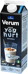 Lättyoghurt Naturell 0,5% Laktosfri 1000g Verum®