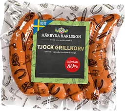 Grillkorv Tjock 80% Kötthalt 560g Härryda Karlsson
