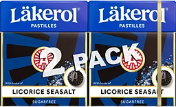 Halstabletter Licorice Seasalt 2-p Sockerfri 50g Läkerol