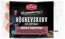 Högrevskorv Rödvin & Svartpeppar 78% Kötthalt 240g Korvmakarna Scan