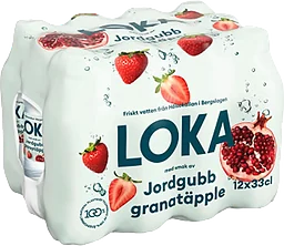Vatten Kolsyrat Jordgubb Granatäpple 33cl 12-p Loka