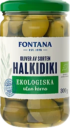 Oliver Halkidiki utan kärna Ekologisk 300g Fontana