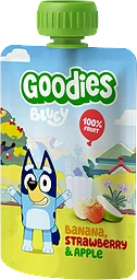 Barnsnacks Bluey banana, strawberry & apple 3år