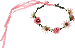 Midsommarkrans rosa/vit m band 17cm Festive