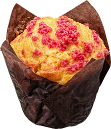 Muffins Hallon Vit choklad frystinad