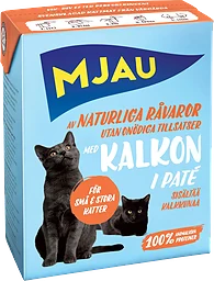 Kattmat Paté med kalkon 370g Mjau
