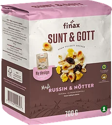 Müsli Sunt & gott russin & nötter 700g Finax