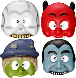 Halloweenmask barn 4 olika Festive