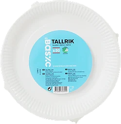 Tallrik Vit 23cm 50-p ICA Basic