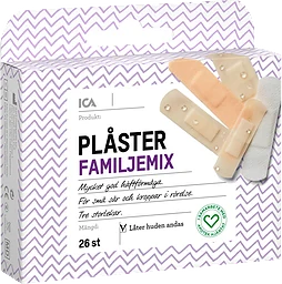Plåster Familjemix 26-p ICA Hjärtat