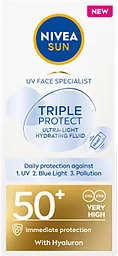 Solkräm UV Face triple protection SPF50+ 40ml Nivea Sun