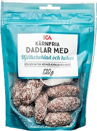 Dadlar mjölkchoklad och kokos 130g Klass 1 ICA