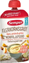 Flerkornsgröt äpple,persika & aprikos 8m
