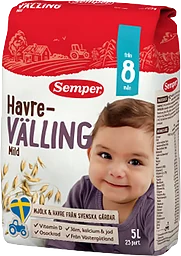 Havrevälling mild Från 8m 5l Semper