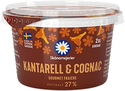 Crème Fraiche Gourmet Kantarell & Cognac 27% 2dl Skånemejerier