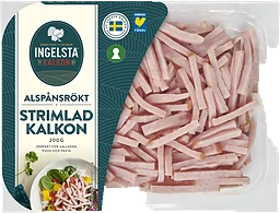 Kalkon strimlad alspånsrökt 200g Ingelsta kalkon